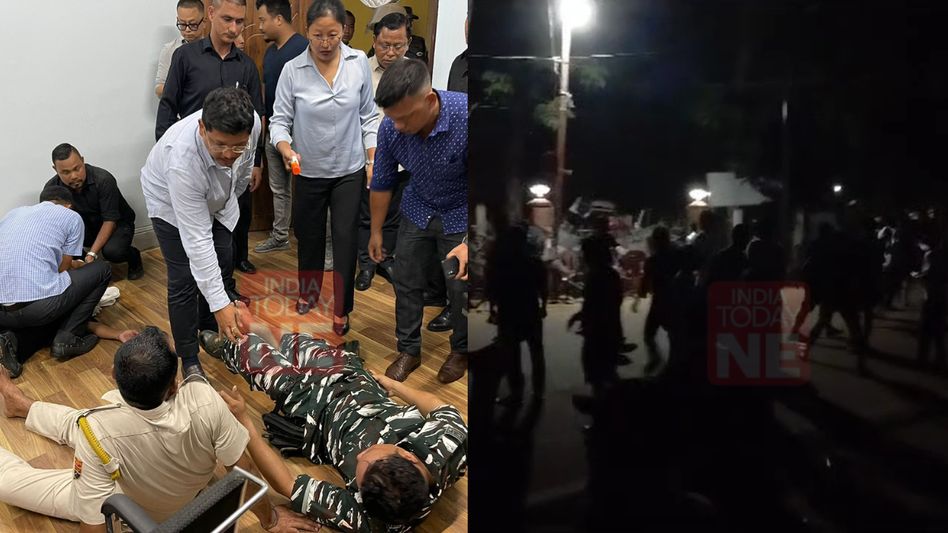 Meghalaya: Violence breaks outside chief minister's office in Tura, 5 police personnel injured Meghalaya: Violence breaks outside chief minister's office in Tura, 5 police personnel injured