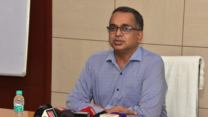 Anurag Goel, Chief Electoral Officer, Assam addressing a Press Conference regarding pre-revision activities of Special summary Revision,2024 at Janata Bhawan, Dispur on 31st August, 2023.
