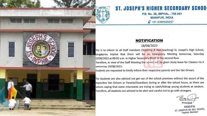 Manipur school issues safety alert amid kidnap rumors, students advised to stay with escorts
