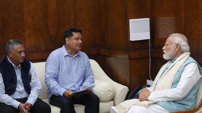 Meghalaya delegation led by CM Conrad Sangma meets PM Modi in New Delhi