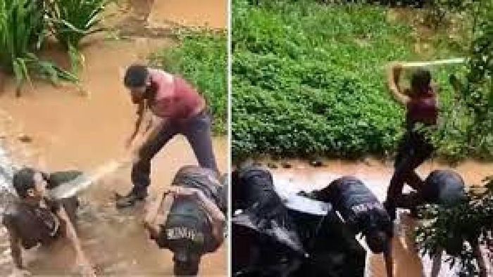 Video grab of NCC Student assaulting juniors