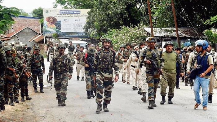 Central Armed Forces personnel patrolling violence-hit state of Manipur (File Photo)