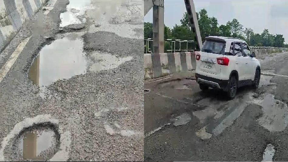 Assam: NH-27 becoming a headache for daily commuters, big potholes posing maximum risk  Assam: NH-27 becoming a headache for daily commuters, big potholes posing maximum risk