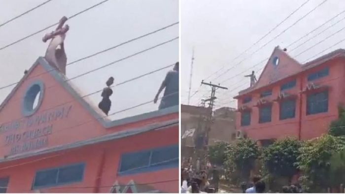 Church set on fire after attack on religious minorities in Faisalabad