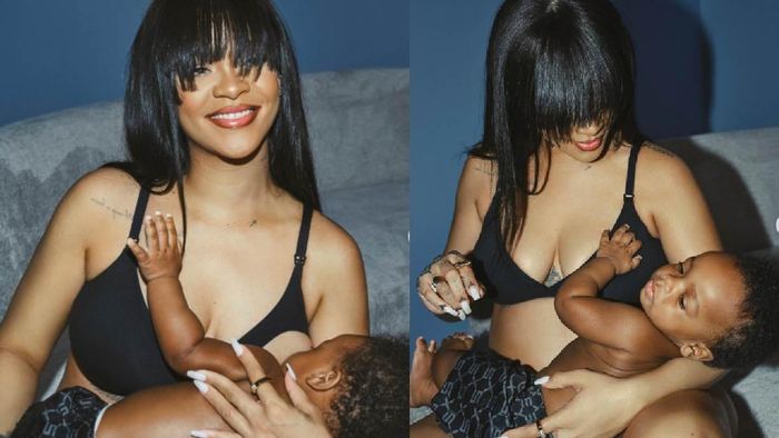 Rihanna with her son RZA