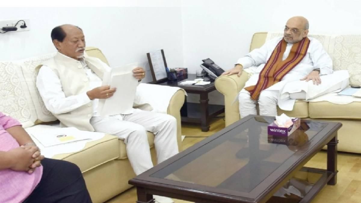 Nagaland CM Neiphiu Rio with Amit Shah