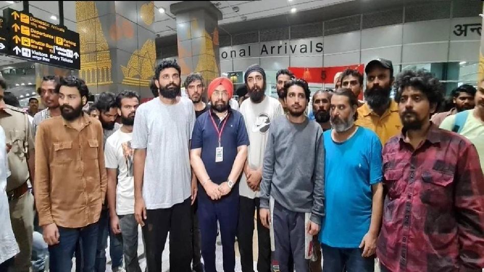 17 Indian youths arrive at Delhi airport after being released from jail in Libya 17 Indian youths arrive at Delhi airport after being released from jail in Libya