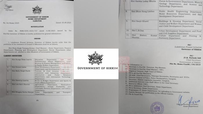 Fresh cabinet reshuffling in Sikkim, Chief Minister allocates portfolios to council of ministers