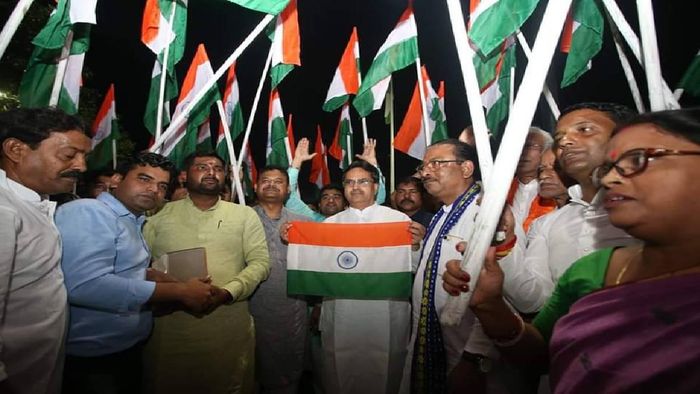 Tripura CM celebrating Chandrayaan-3 success