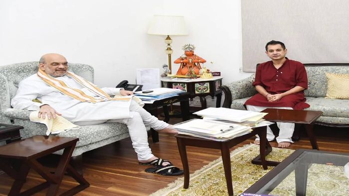 TIPRA Motha former chairman with Amit Shah