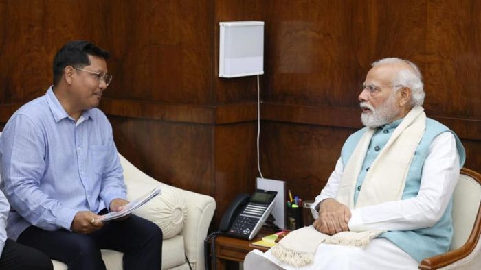 Meghalaya CM Conrad Sangma with PM Modi