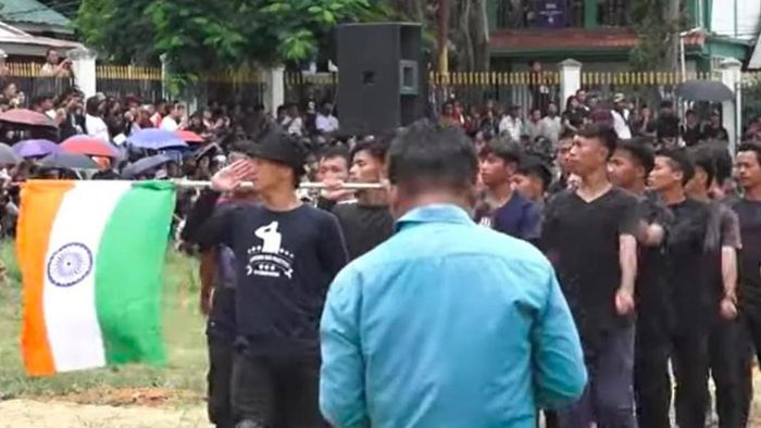 Manipur tribal body dipped national flag on Independence Day parade