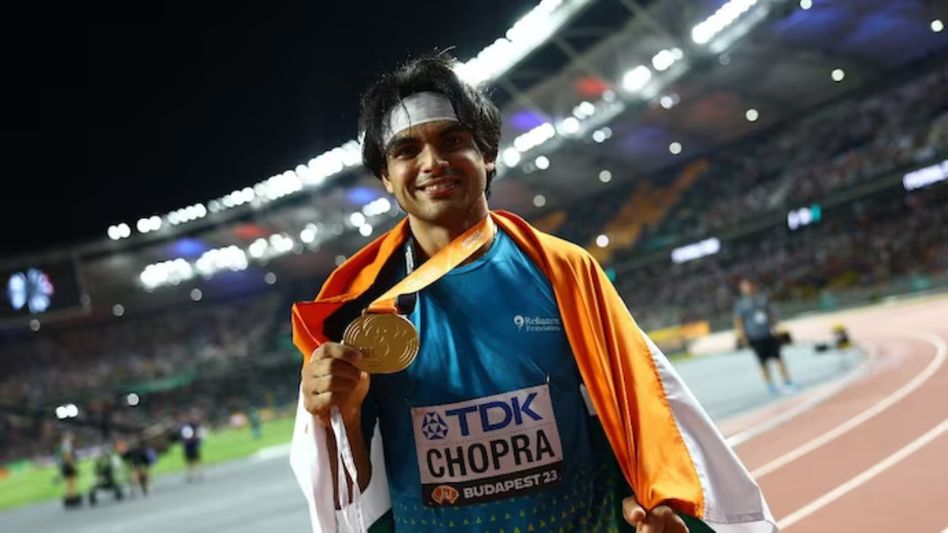 Neeraj Chopra wins historic World Athletics Championships javelin gold medal Neeraj Chopra wins historic World Athletics Championships javelin gold medal