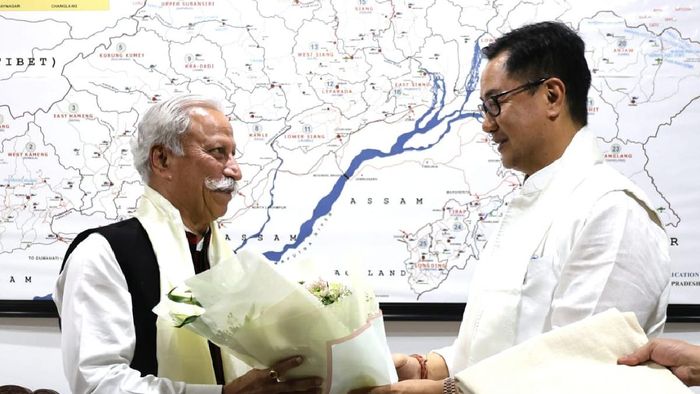 Arunachal: Union Minister Kiren Rijiju discusses satellite data utilization with Governor Lt. KT Parnaik