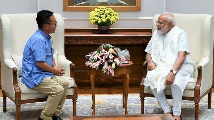 File photo of Sikkim CM Prem Singh Tamang with Prime Minister Narendra Modi
