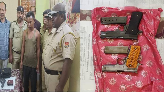 One held with two pistols in Tripura's Dharmanagar Police Station