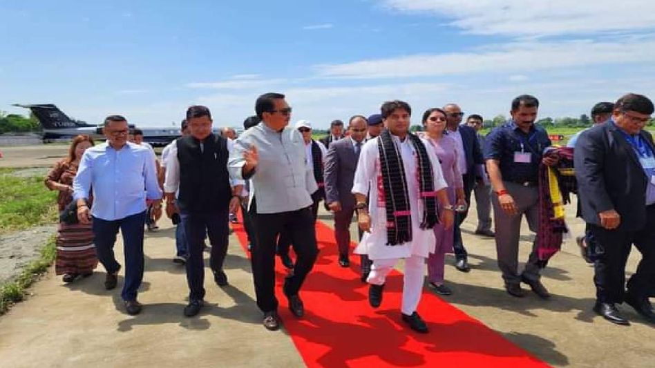 Union Aviation Minister Jyotiraditya Scindia lands in Arunachal Pradesh to inaugurate infra at Tezu airport today Union Aviation Minister Jyotiraditya Scindia lands in Arunachal Pradesh to inaugurate infra at Tezu airport today