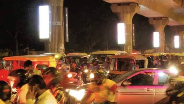 Video grab of Bengaluru traffic