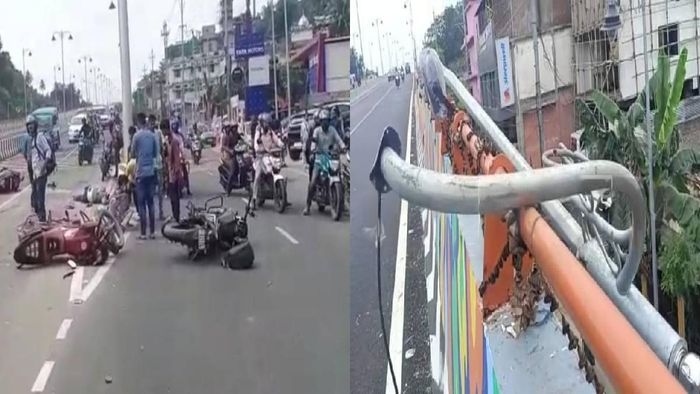 Accident on Nilachal Flyover in Guwahati