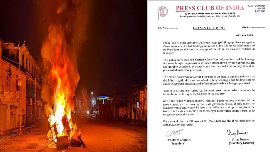 Manipur violence: Press Club of India demands withdrawal of FIR against Editors Guild chief, members Manipur violence: Press Club of India demands withdrawal of FIR against Editors Guild chief, members