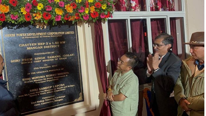 Sikkim CM inaugurates 3 MW Chatten Hydro Electric project, expected to yield 6 to 7 crore yearly