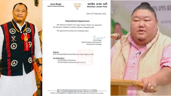 Nagaland BJP replaces appoints Benjamin Yepthomi as new state president