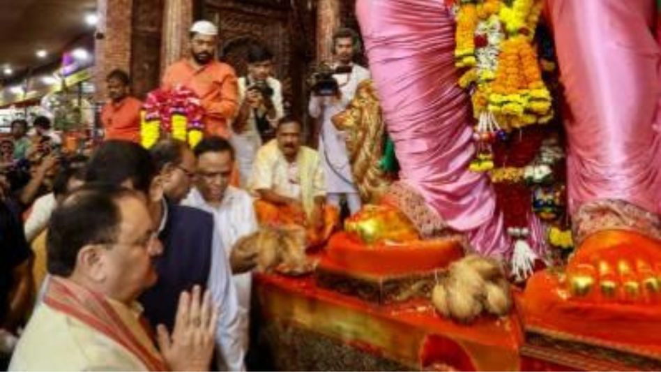 BJP chief JP Nadda evacuated from Ganesh pandal in Pune after fire breaks out BJP chief JP Nadda evacuated from Ganesh pandal in Pune after fire breaks out