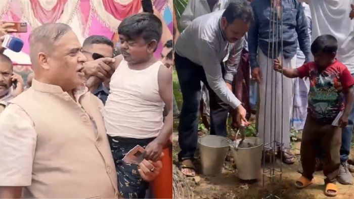 Within 24 hours of Himanta Biswa Sarma's assurance, construction work for Mujibur Rahman's house begins