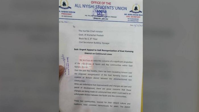 The ANSU today submitted a memorandum to Arunachal Pradesh Chief Minister Pema Khandu, raising questions on the formation of the proposed Bichom district.
