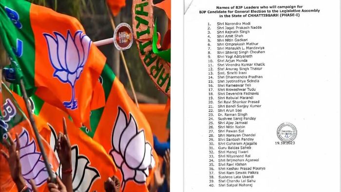 BJP announces 40 campaigners for Chhattisgarh Phase-I Elections