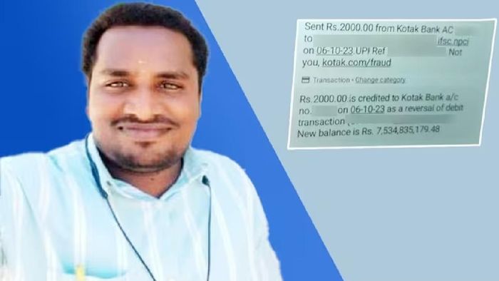 Chennai man transfers Rs 2,000 to friend, finds Rs 753 crore in own account
