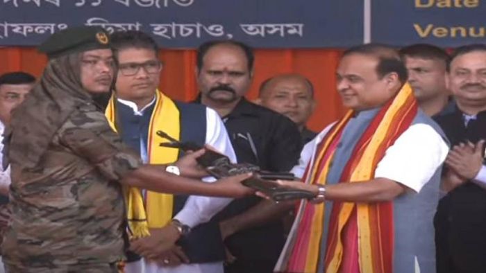 181 cadres of the Dimasa Dimasa National Liberation Army (DNLA) militant outfit today laid down their arms and returned to the mainstream.