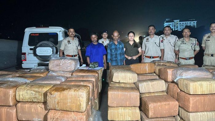 In a major victory in the war against drugs, the Guwahati Police last night seized 2,640 kilograms of suspected marijuana from an oil tanker.