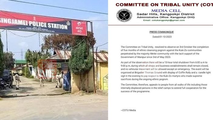 Manipur violence: CoTU to observe fifth month of unrest with total shutdown, coffin rally and candlelight vigil