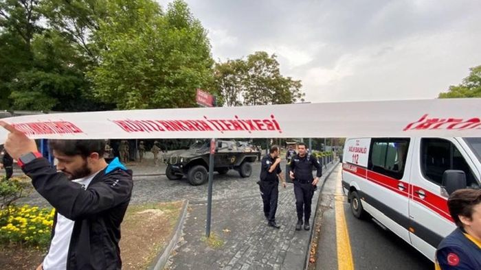Police securing area after bomb attack in Ankara (Pic credit: ANI)