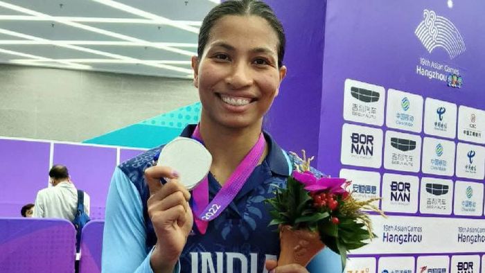 Ace pugilist Lovlina Borgohain reached her home state early today morning (October 11) and was accorded warm welcome on reaching Guwahati Airport (Pic from Hangzhou after Lovlina Borgohain won the silver medal at the Asian Games 2023)