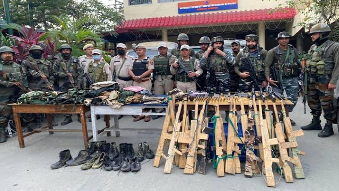 Huge cache of arms and ammunition seized during CASO by Manipur police and security forces