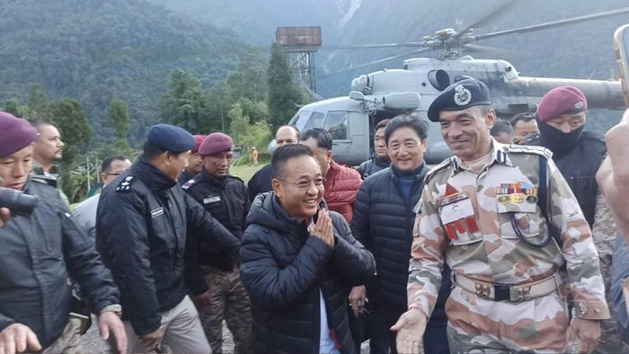 Sikkim CM Prem Singh Tamang reaches Chungthang