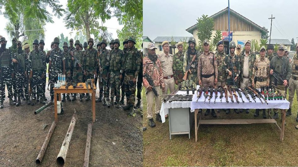 Manipur: Huge cache of arms and ammunition seized by security forces in state's vulnerable areas Manipur: Huge cache of arms and ammunition seized by security forces in state's vulnerable areas