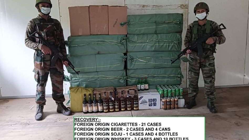 Mizoram: Foreign liquor and cigarettes worth Rs 27 lakh seized in Champhai district  Mizoram: Foreign liquor and cigarettes worth Rs 27 lakh seized in Champhai district