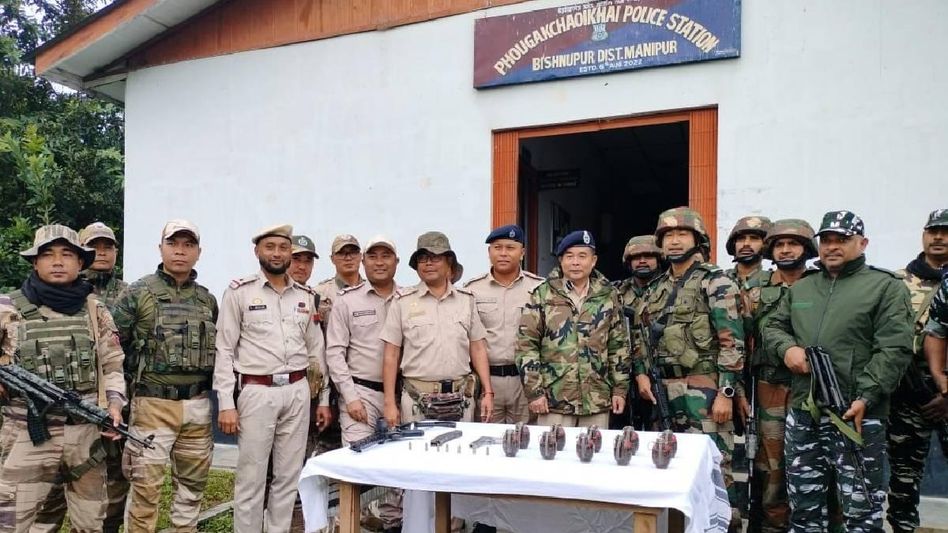 Manipur: Huge cache of arms, ammunition and explosives recovered during search operation in the state Manipur: Huge cache of arms, ammunition and explosives recovered during search operation in the state