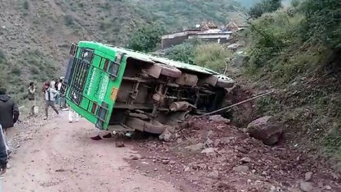 Bus carrying army personnel overturns in Gujarat