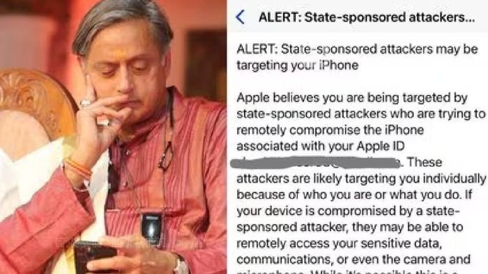 Congress leader Shashi Tharoor has shared a screenshot of the alert