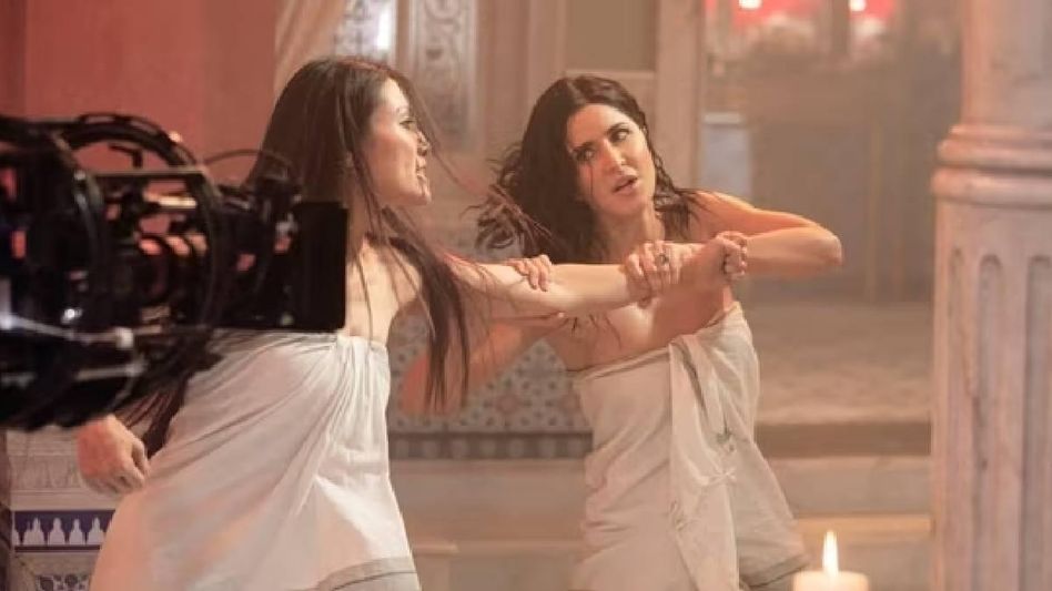 Katrina Kaif and Michelle Lee's towel fight in Tiger 3 challenges revealed Katrina Kaif and Michelle Lee's towel fight in Tiger 3 challenges revealed