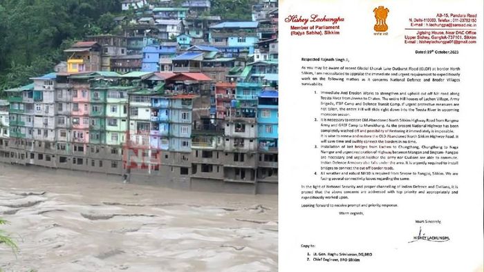 Sikkim flash floods: MP Hishey Lachungpa urges Defence Minister to strengthen border roads