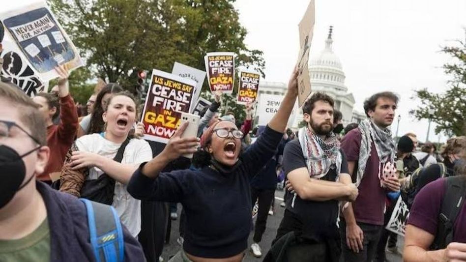 Israel-Hamas war: Hundreds protest near US Capitol, several arrested Israel-Hamas war: Hundreds protest near US Capitol, several arrested