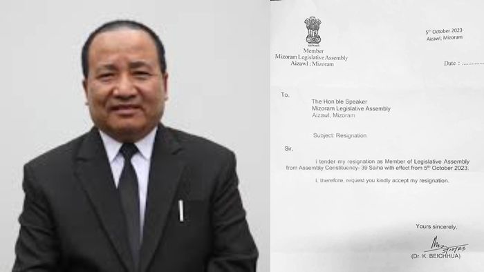 Ruling MNF legislator K Beichhua resigns