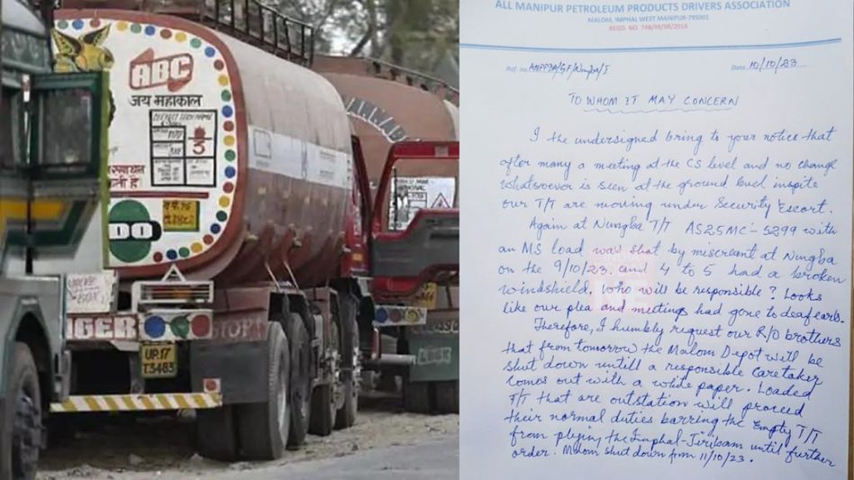 Manipur violence: Unidentified gunmen allegedly attack oil tankers along NH-37, oil pumps to remain shut Manipur violence: Unidentified gunmen allegedly attack oil tankers along NH-37, oil pumps to remain shut