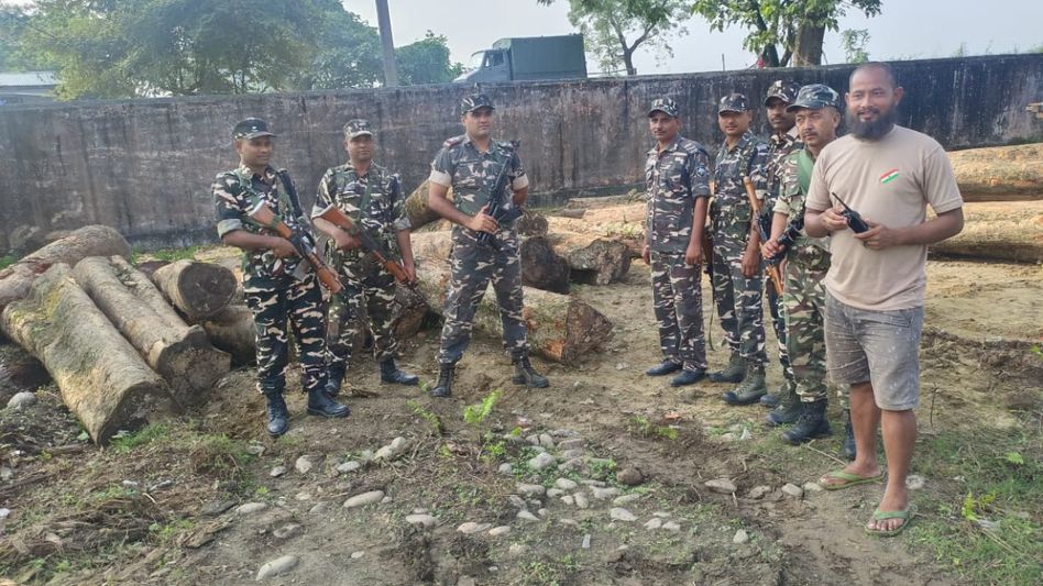 Assam: Sashastra Seema Bal seizes huge quantity of illegal timber in Kokrajhar district Assam: Sashastra Seema Bal seizes huge quantity of illegal timber in Kokrajhar district