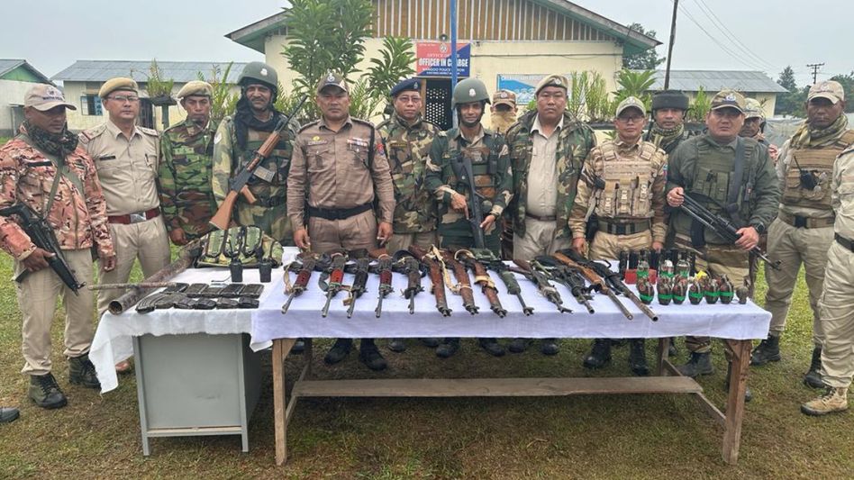 Manipur violence: Huge cache of arms, ammunition and explosives recovered in search operations Manipur violence: Huge cache of arms, ammunition and explosives recovered in search operations